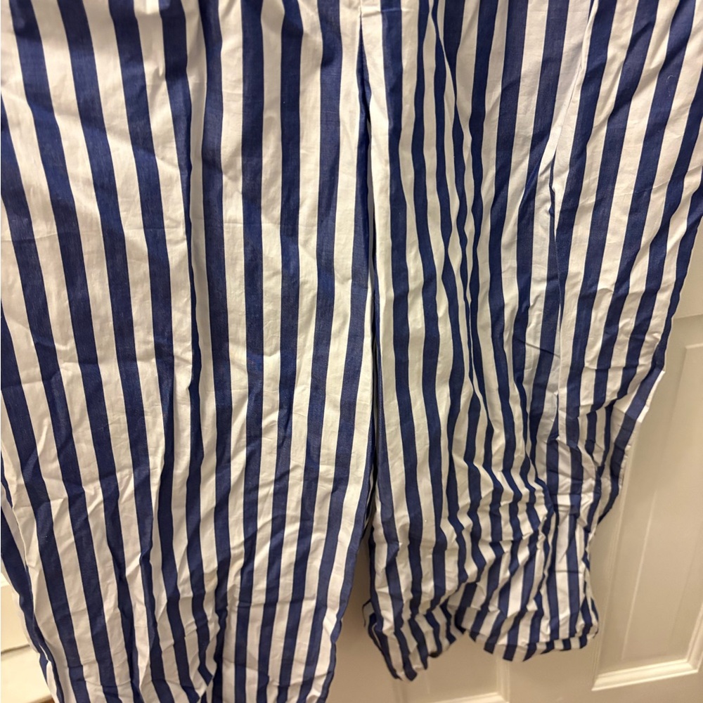 J. Crew Navy and White Striped Halter Jumpsuit, Size 4 - Picture 4 of 8